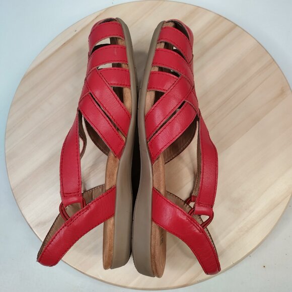 Earth Origins Berri Red Fisherman Strappy Slip-on Sandals Women US 9.5 - Picture 9 of 15